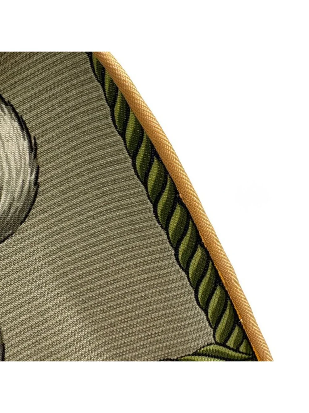 Hermes Rabbit Pattern Scarf Petit Carre Silk Yellow Green